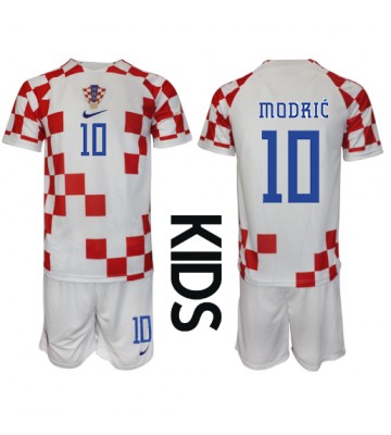 Croatia Luka Modric #10 Replica Home Stadium Kit for Kids World Cup 2022 Short Sleeve (+ pants)
